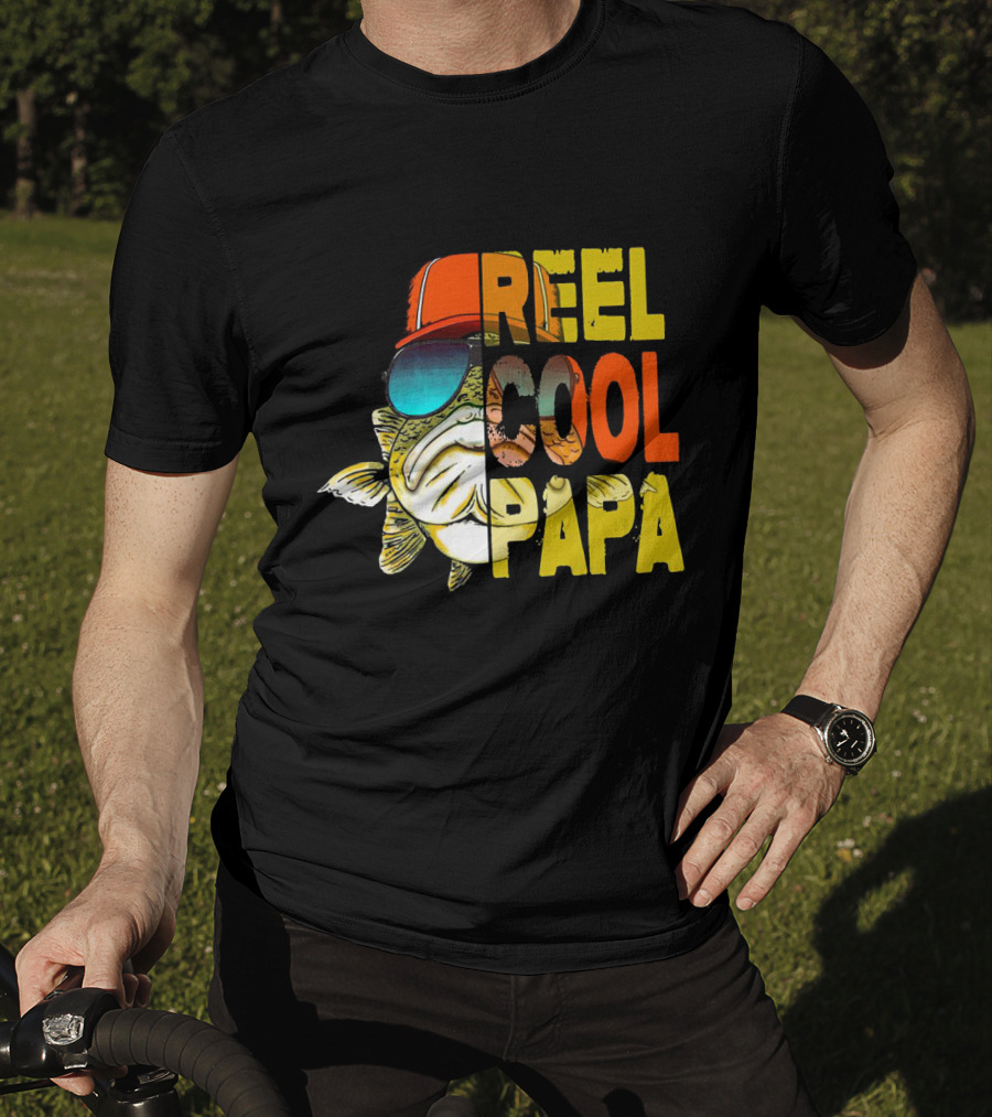 Reel Cool Papa Fish With Sunglasses And Cap T-Shirt