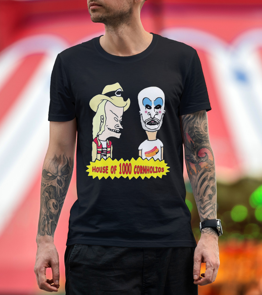 House Of 1000 Cornholios Beavis and Butt-Head Style Characters with Costumes T-Shirt