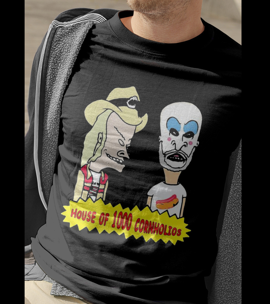 House Of 1000 Cornholios Beavis And Butt-Head Style Characters With Costumes T-Shirt