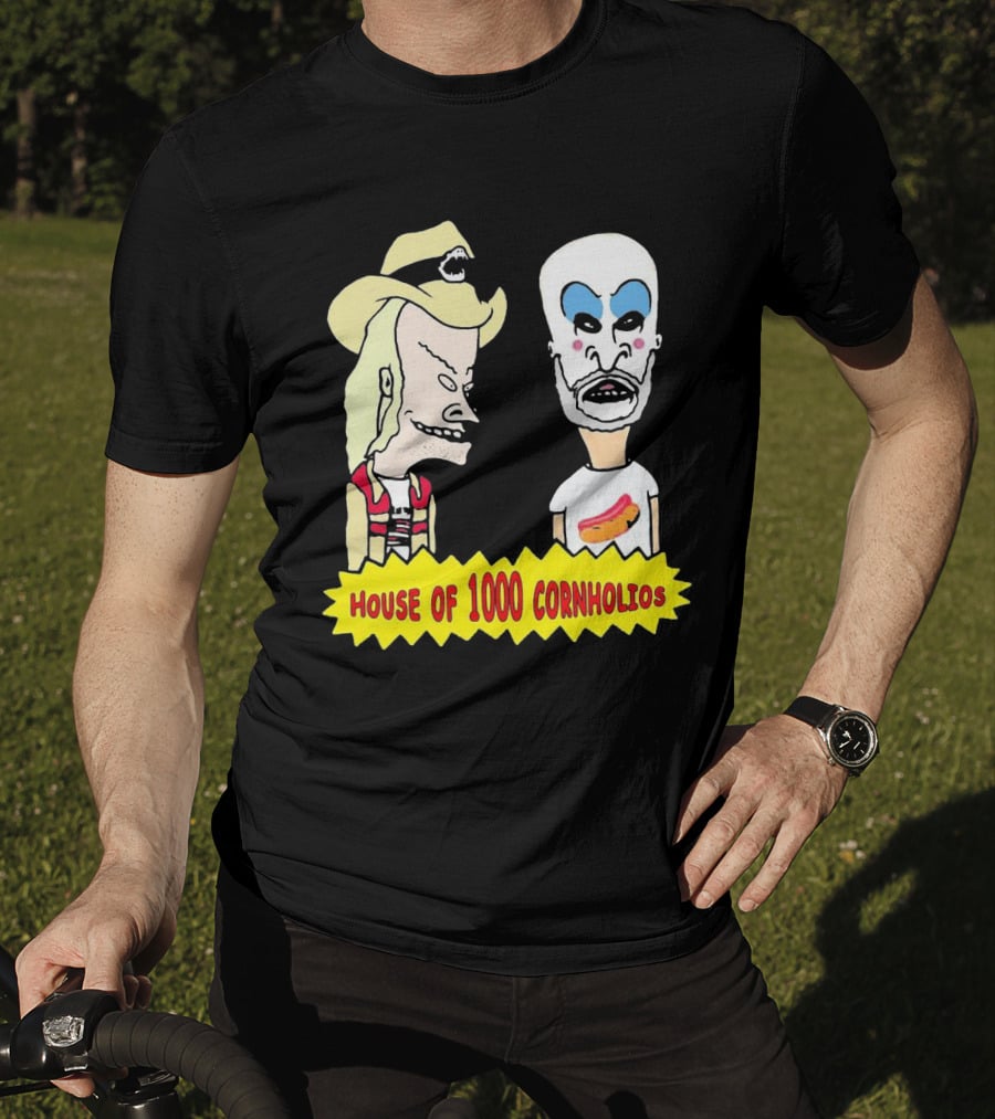 House Of 1000 Cornholios Beavis And Butt-Head Style Characters With Costumes T-Shirt