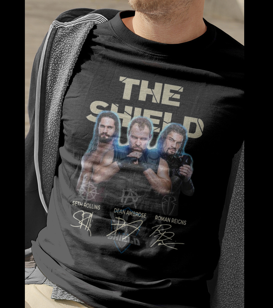 The Shield Seth Rollins Dean Ambrose Roman Reigns Signatures T-Shirt