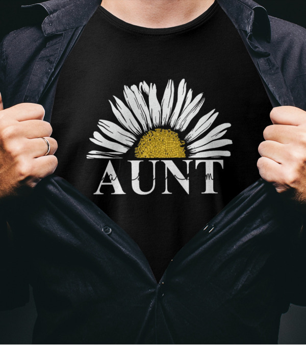 Aunt Daisy Sofia Lima Flower Text T-Shirt