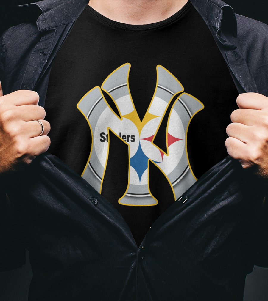 Yankees Steelers New York's Logo Fusion T-Shirt