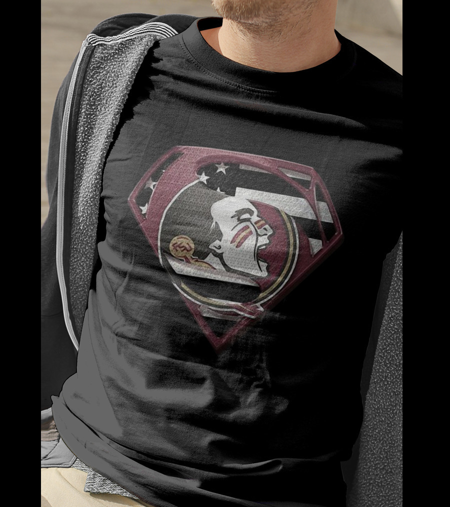 Florida State Seminoles Emblem With Superman Shield T-Shirt