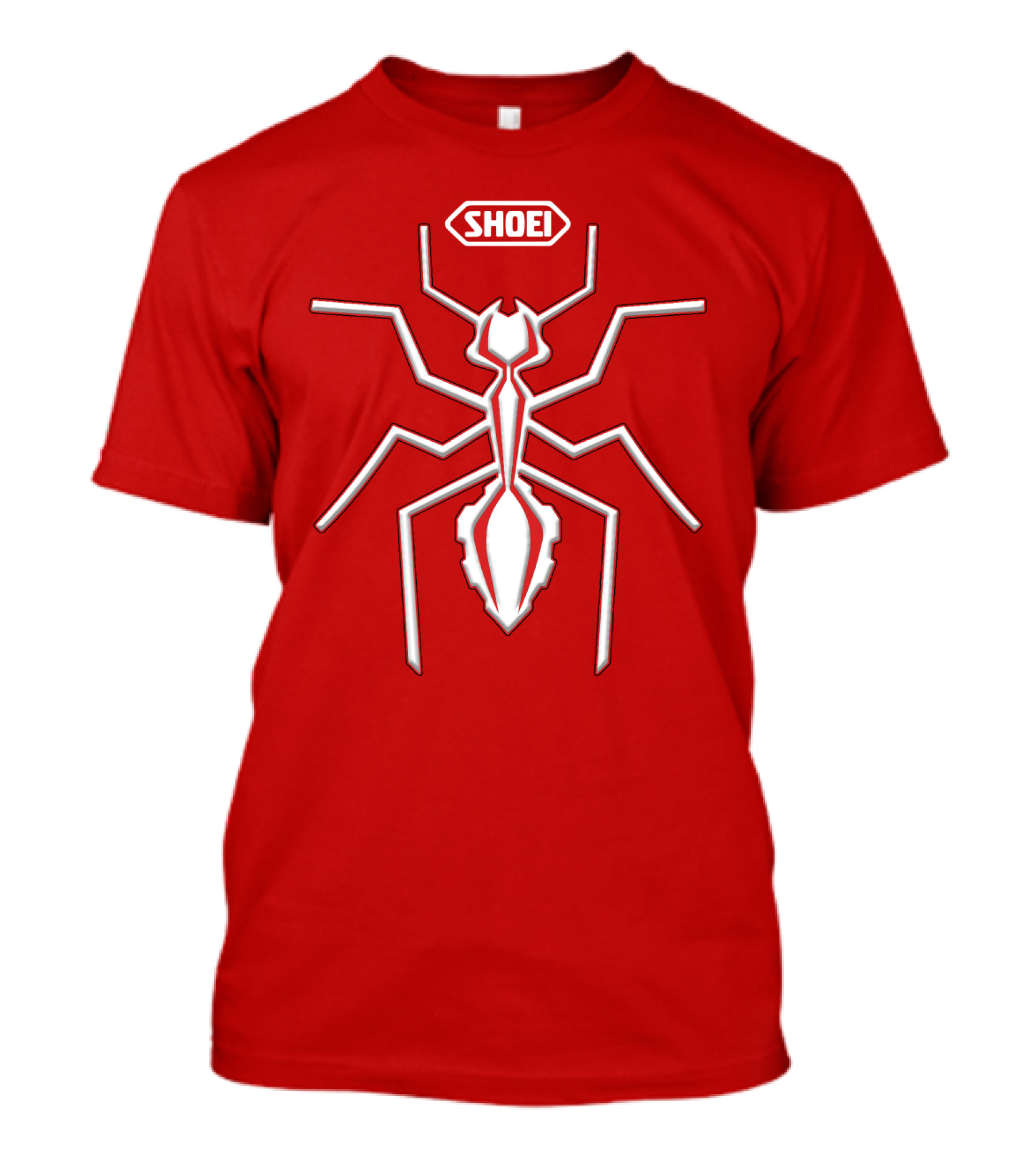 Shoei Logo Red With White Spider Outline T-Shirt