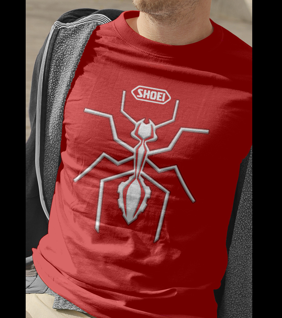 Shoei Logo Red With White Spider Outline T-Shirt