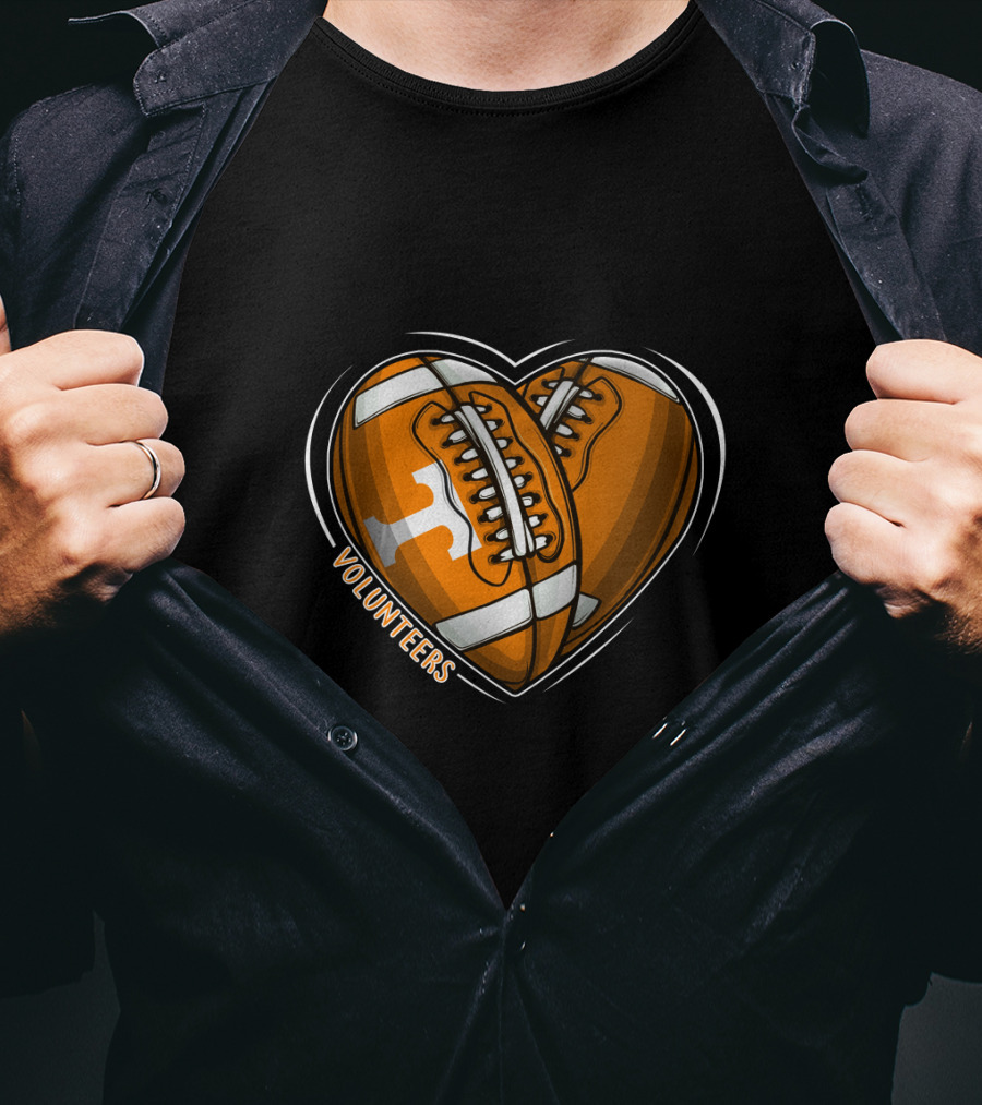 Volunteers Heart-Shaped Football NCAA Tennessee T-Shirt