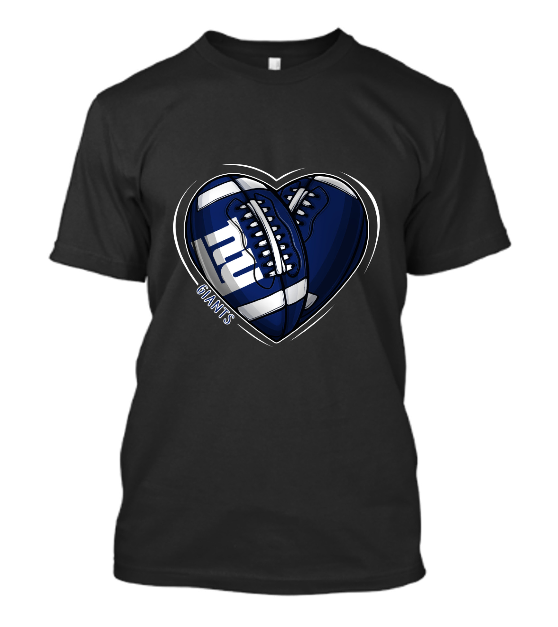 DH 90 NFL New York Giants Football Heart T-Shirt