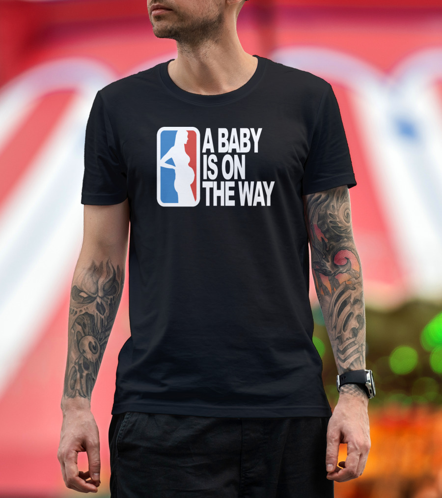 NBA Logo Parody A Baby Is On The Way T-Shirt