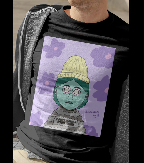 Daydream Beanie Pastel Flowers I Just Wanna Stay Here By Junky Jones Aug '18 T-Shirt