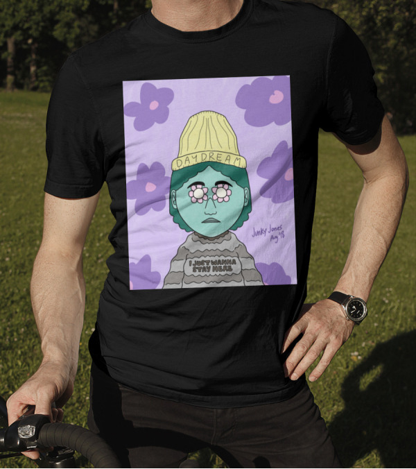 Daydream Beanie Pastel Flowers I Just Wanna Stay Here By Junky Jones Aug '18 T-Shirt