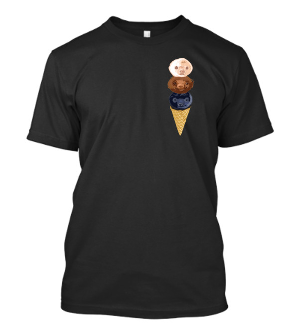 The Lazy Ice Cream Triple Scoop Sloth Cone T-Shirt