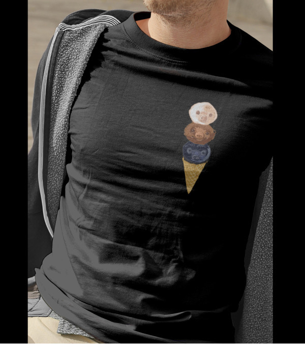The Lazy Ice Cream Triple Scoop Sloth Cone T-Shirt