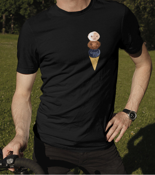 The Lazy Ice Cream Triple Scoop Sloth Cone T-Shirt
