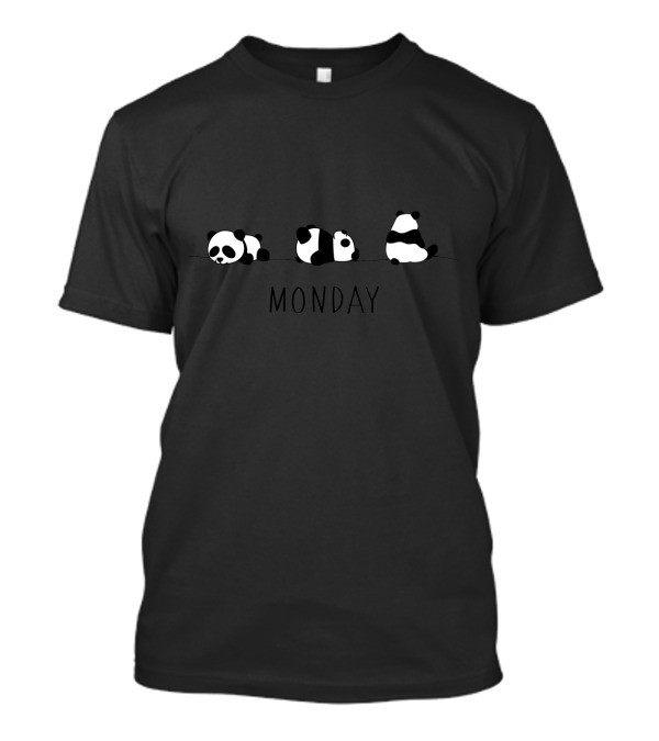 Monday Mood With Cute And Lazy Pandas T-Shirt