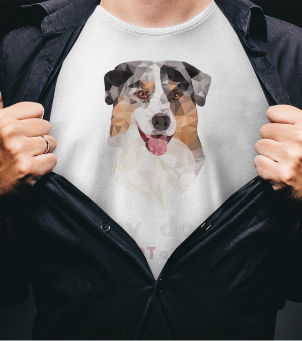 Geometric Polygonal Dog Art With Text 'My Dog Is NOT A Solid' T-Shirt