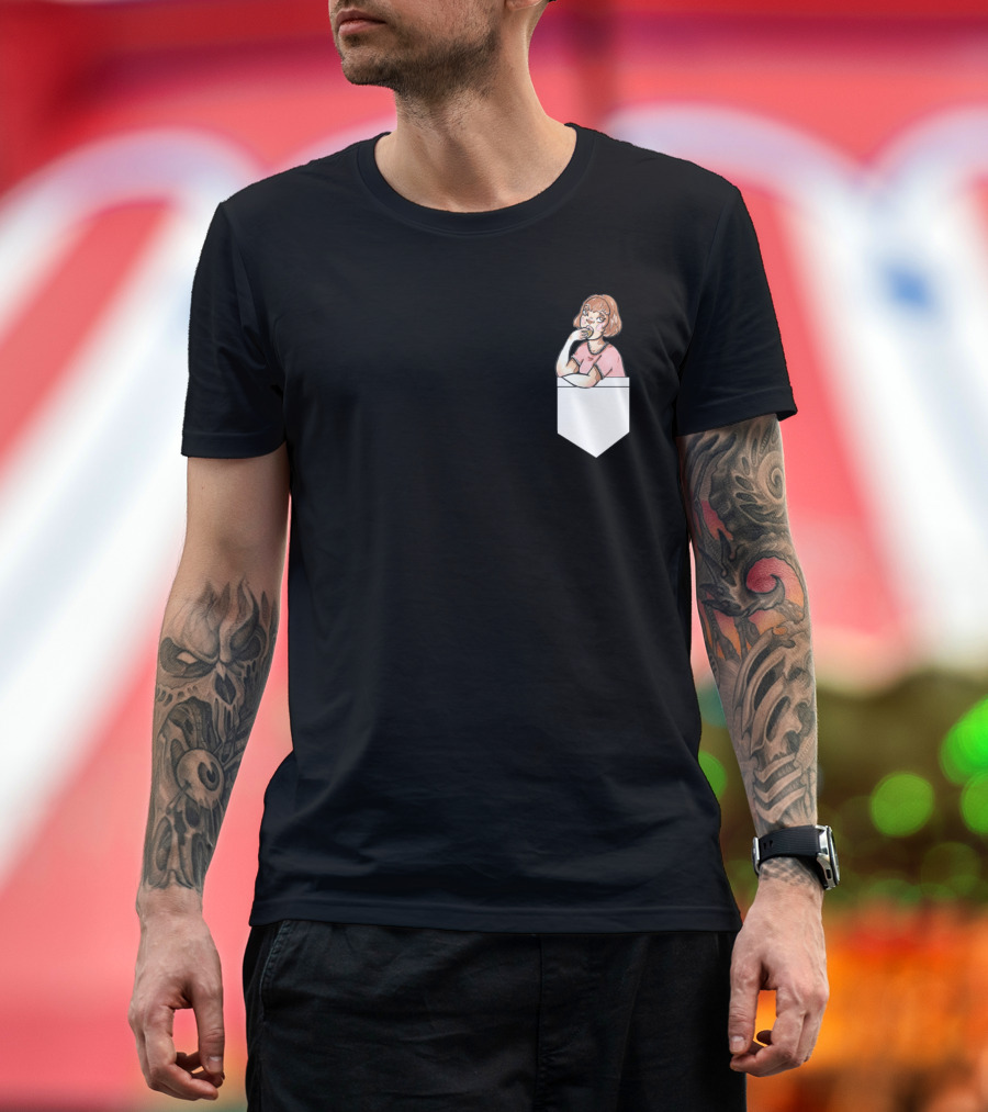 Pocket Cookie Babe Eating Delicious Snack in Adorable T-Shirt