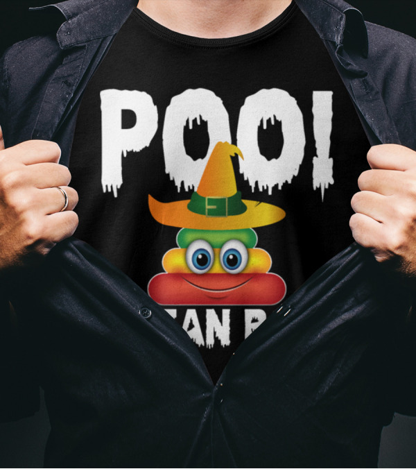 POO I Mean BOO Halloween Emoji With Witch Hat T-Shirt