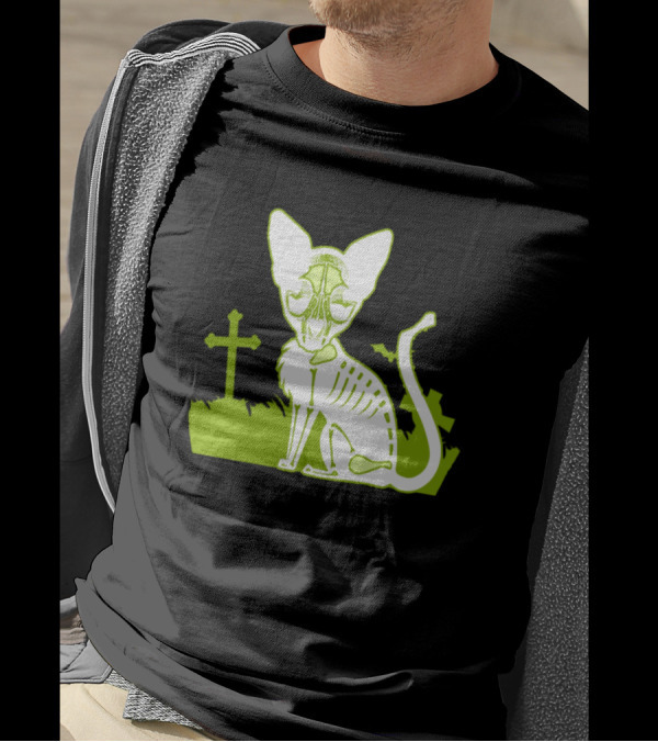 Skeleton Cat Cemetery By DiegoRamonArt T-Shirt