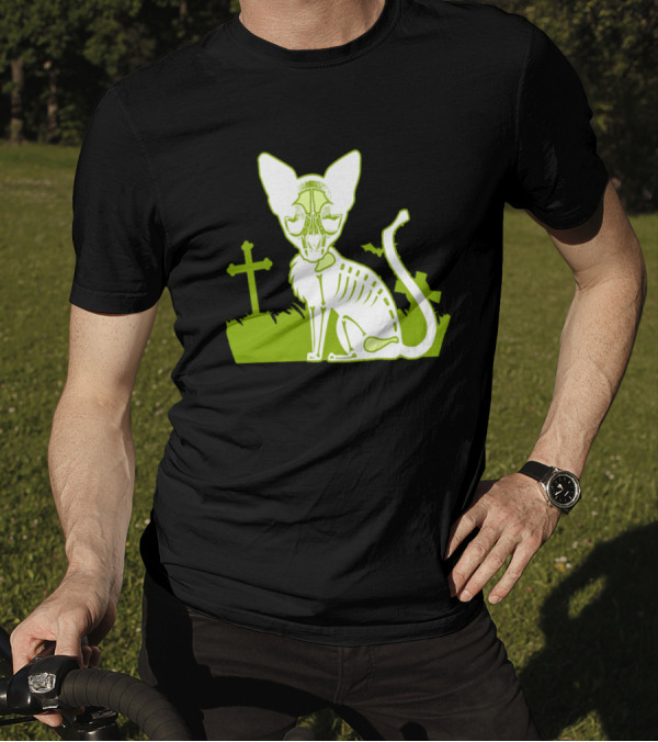 Skeleton Cat Cemetery By DiegoRamonArt T-Shirt