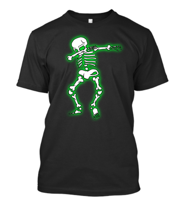 Dabbing Skeleton Glow Effect Halloween Dab Dance Fun T-Shirt