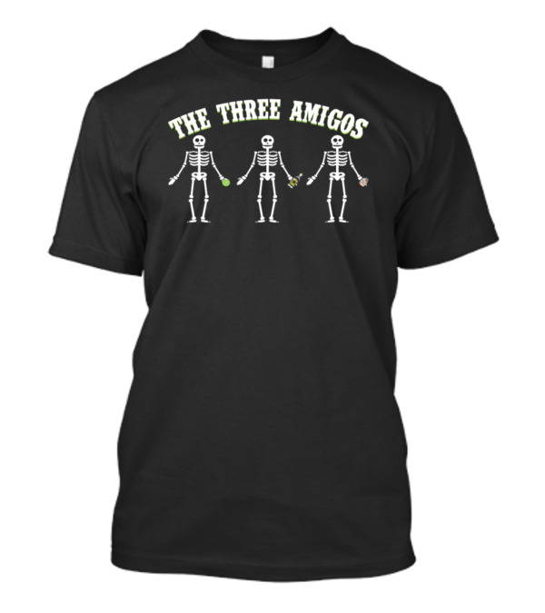 The Three Amigos Skeletons With Tequila Salt Lime T-Shirt