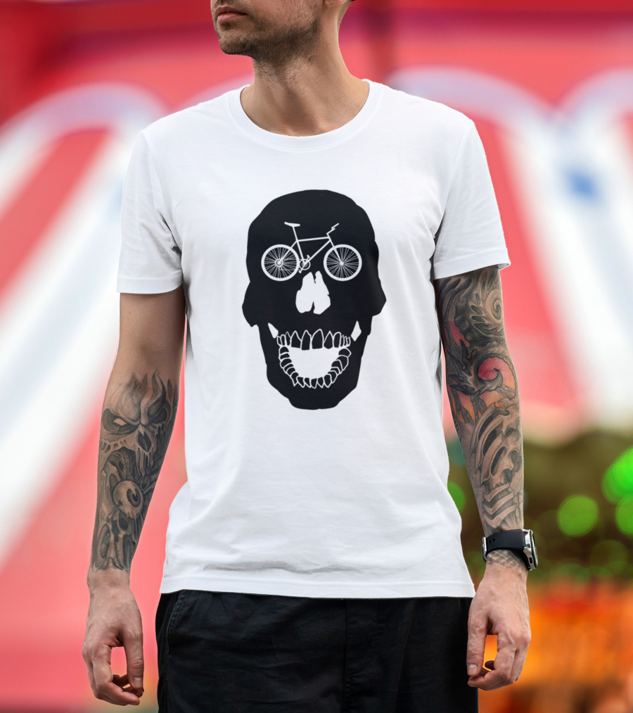 Bicycle Skull Skeleton Cyclist Bone Ride T-Shirt