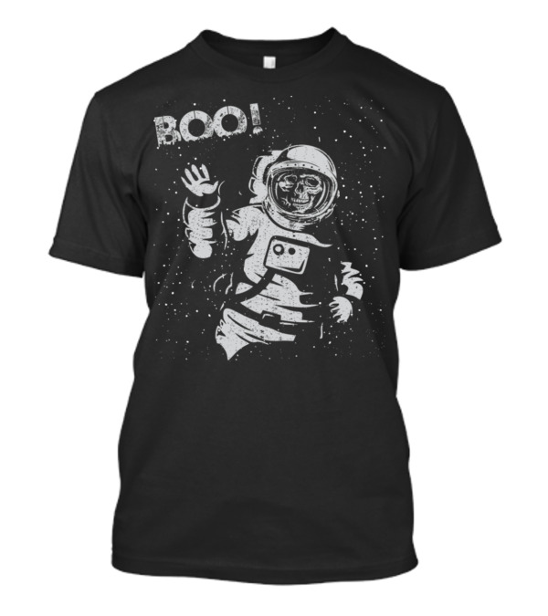 BOO Astronaut Skeleton In Space Science Iconic T-Shirt