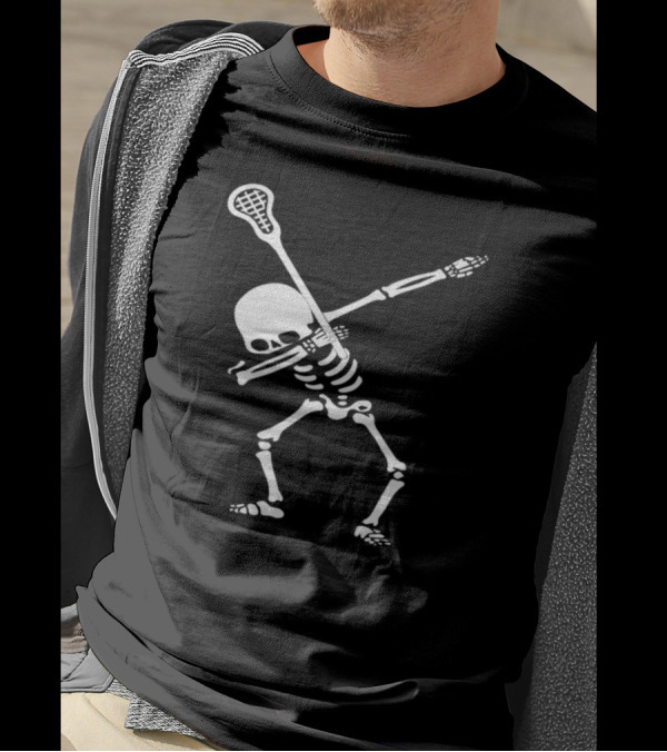 Lacrosse Skeleton Dabbing Dab Dance Pose T-Shirt
