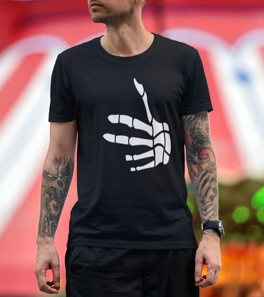Pew Pew Shooting Skeleton Hand T-Shirt
