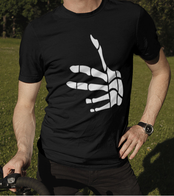Pew Pew Shooting Skeleton Hand T-Shirt