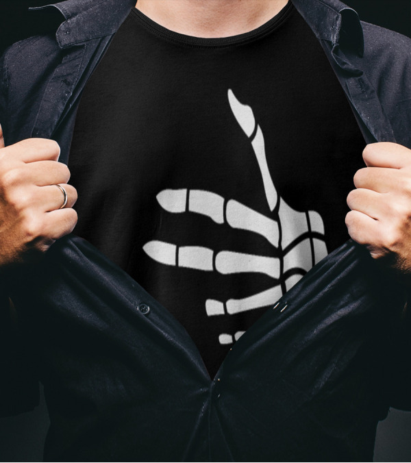 Pew Pew Shooting Skeleton Hand T-Shirt