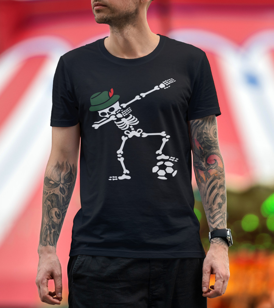 Dab Dabbing Skeleton Germany Soccer Oktoberfest Hat T-Shirt