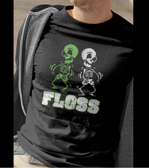 Floss Skeletons Funny Dance Halloween Pun T-Shirt