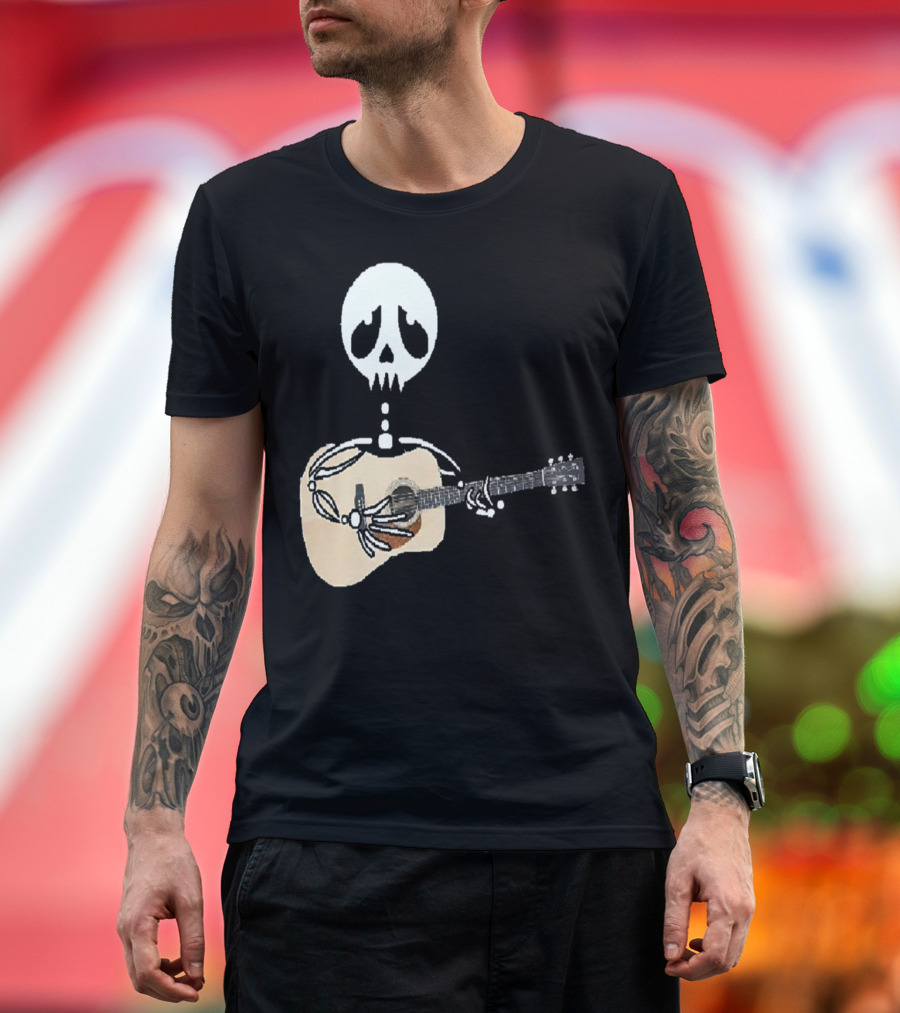Even When I'm Dead Skeleton Playing Guitar T-Shirt