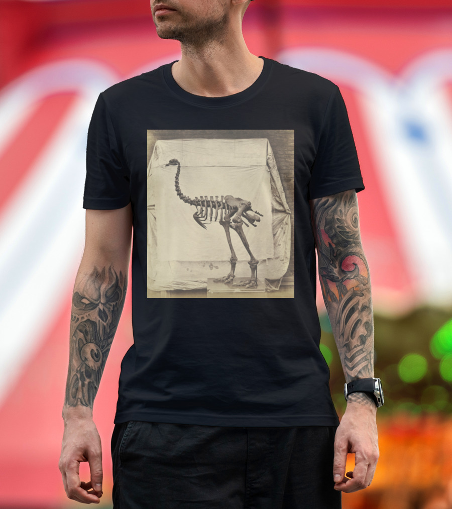 Dinomoris Elephantopus Dinosaur Bird Skeleton T-Shirt