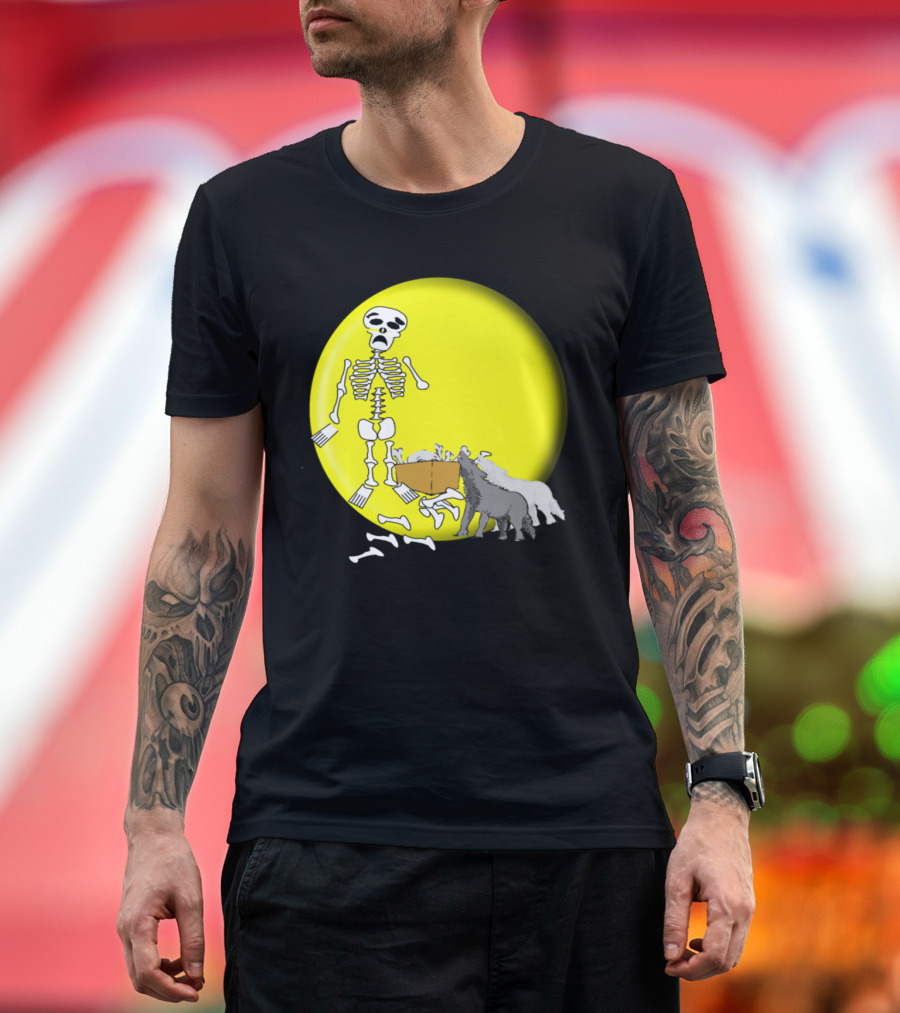 Skeleton Moon Wolves Night Bones2 T-Shirt