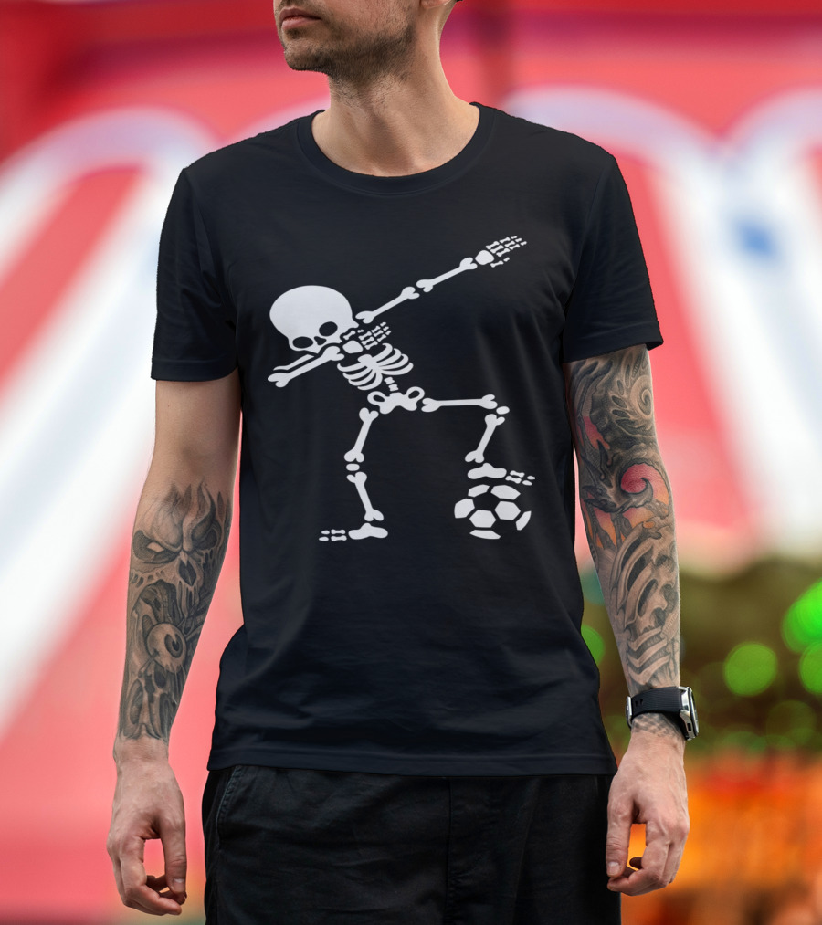 Dab Dabbing Skeleton Soccer Football T-Shirt