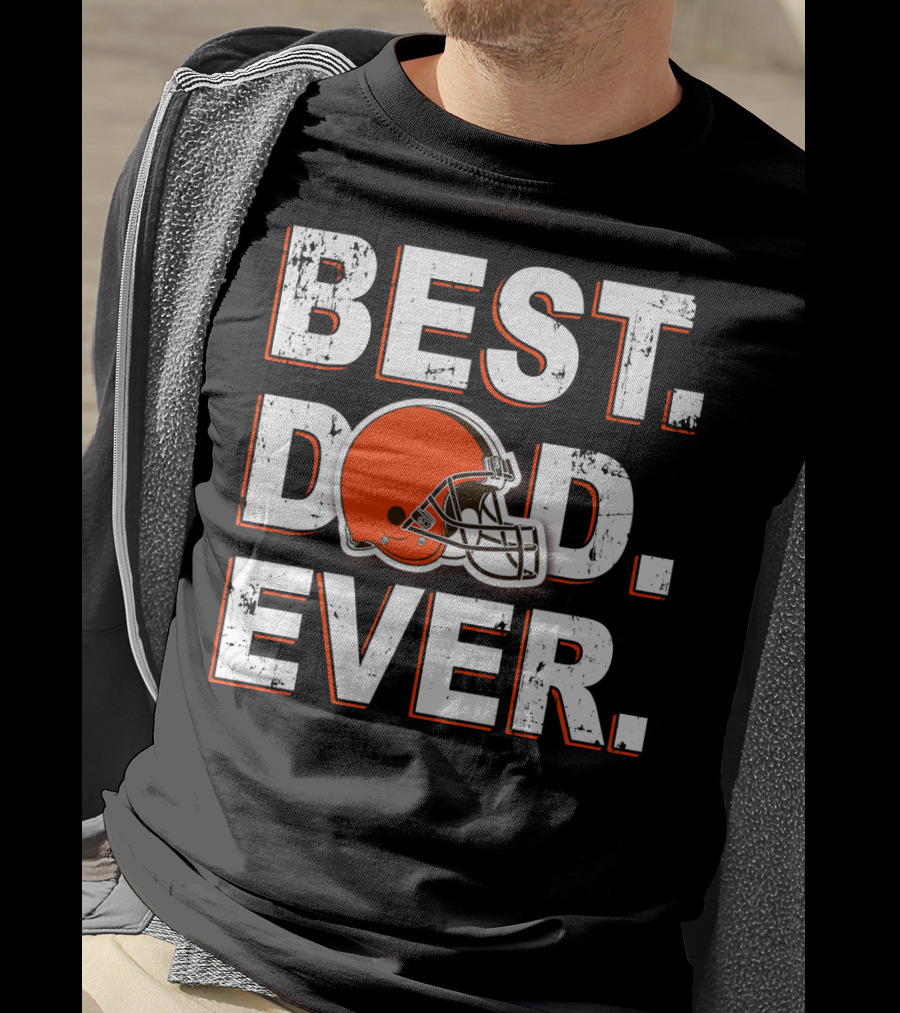 Best Dad Ever Cleveland Football Helmet T-Shirt