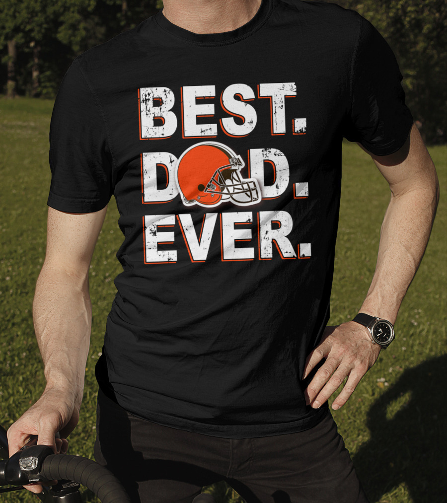 Best Dad Ever Cleveland Football Helmet T-Shirt