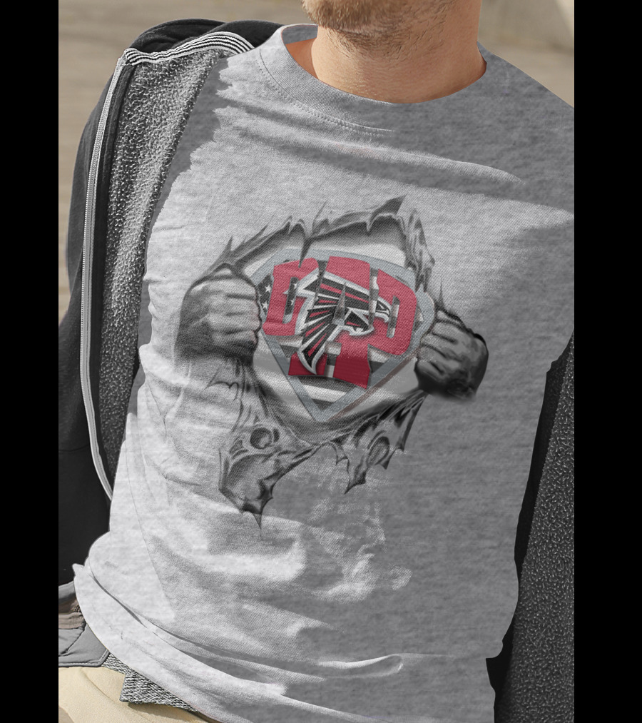 Superdad Atlanta Falcons Logo Shield Tear T-Shirt