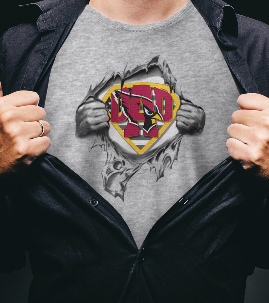 Superdad Dad Arizona Cardinals Logo Comic T-Shirt