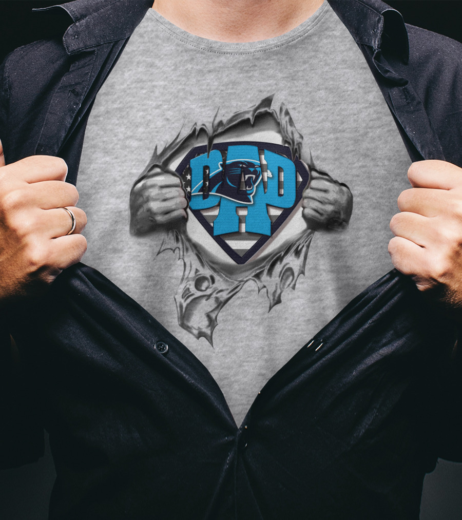 Superdad Panthers Logo Ripped Shield T-Shirt