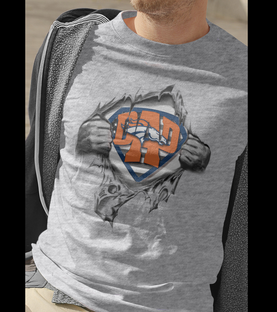 Denver Broncos Superdad Hero Fan Emblem T-Shirt