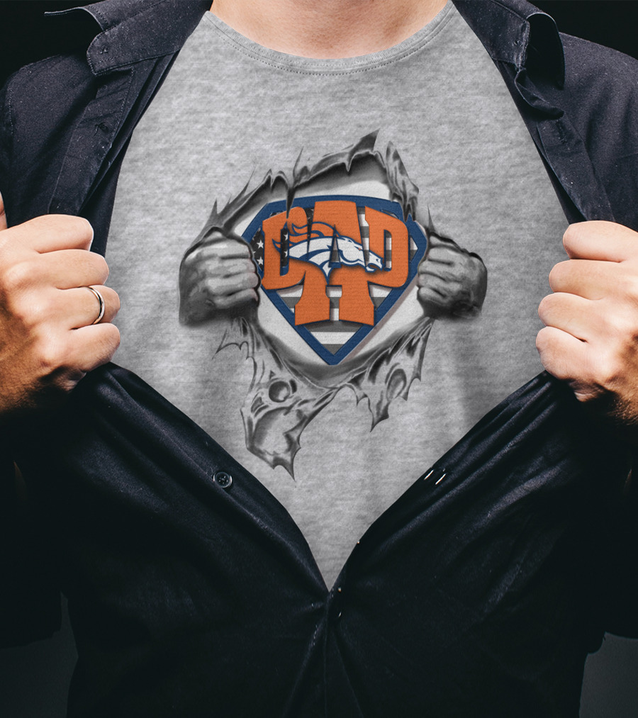 Denver Broncos Superdad Hero Fan Emblem T-Shirt