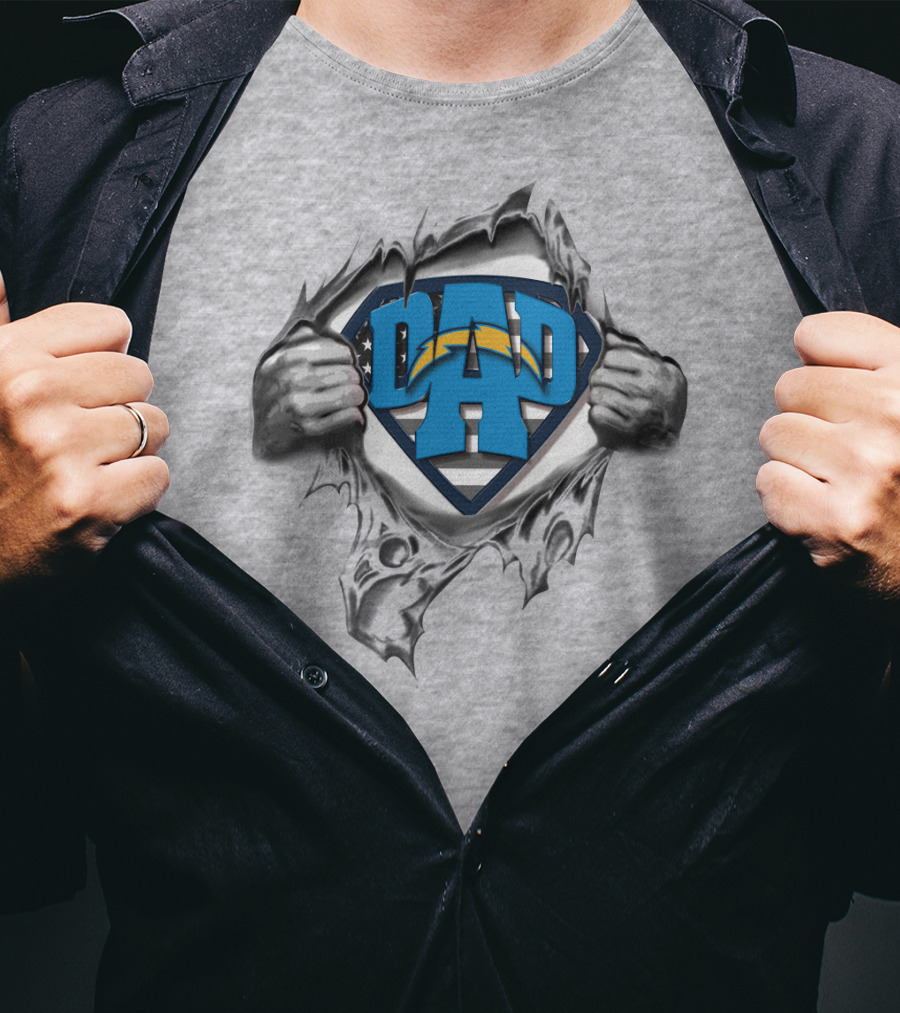 Superdad Dad Los Angeles Chargers Superhero T-Shirt