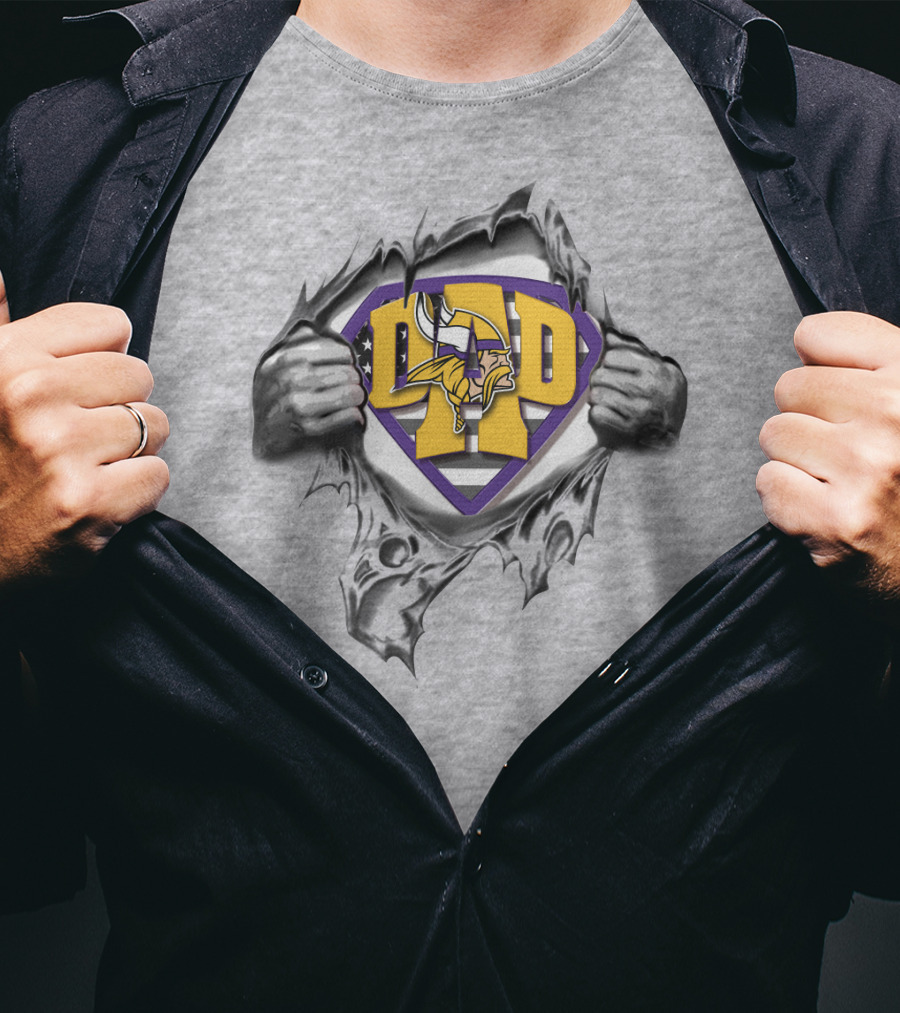 Superdad Minnesota Vikings Dad Emblem With Viking T-Shirt