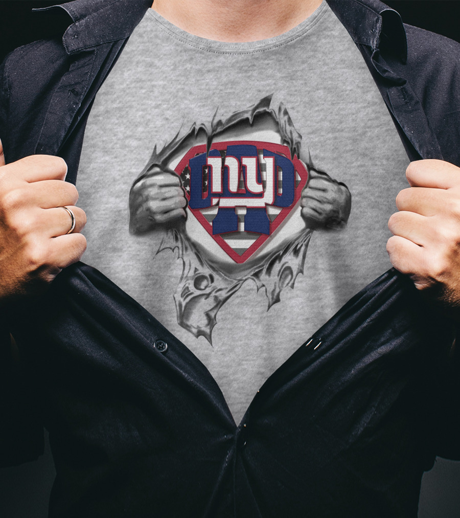 Superdad NYC Giants Logo Superman Emblem T-Shirt