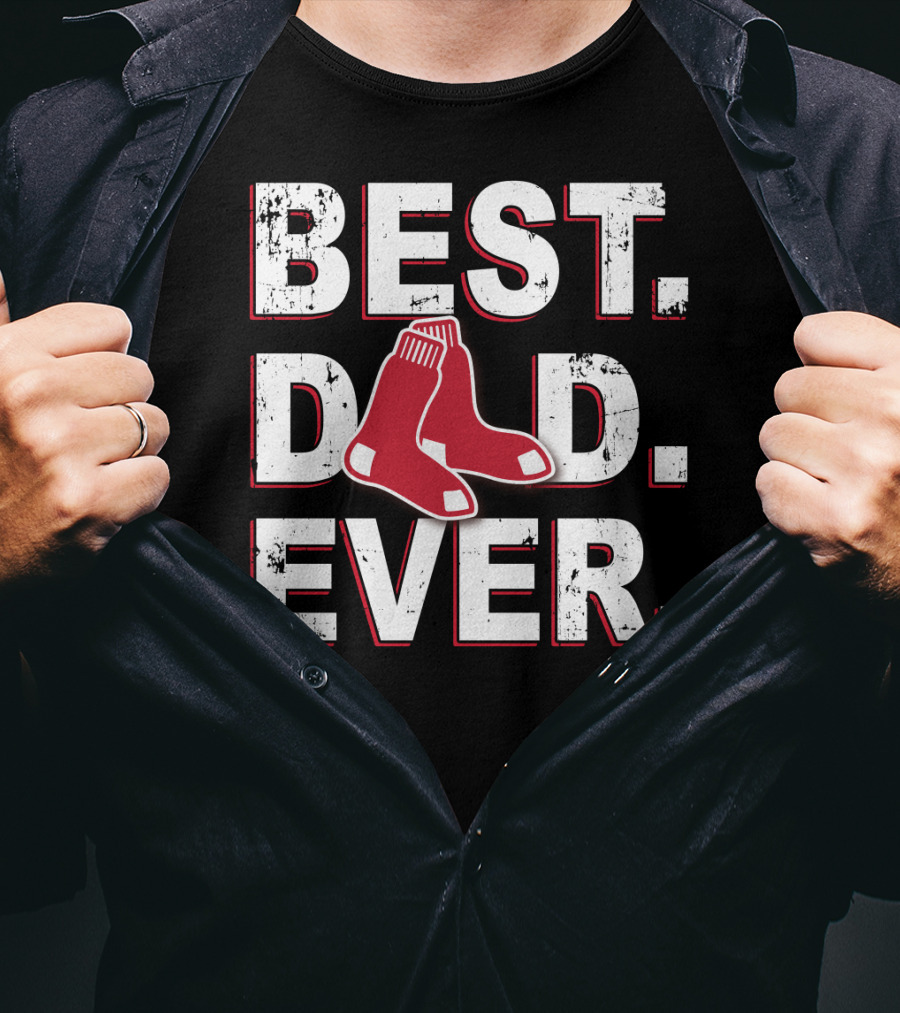 Best Dad Ever Red Sox Socks T-Shirt