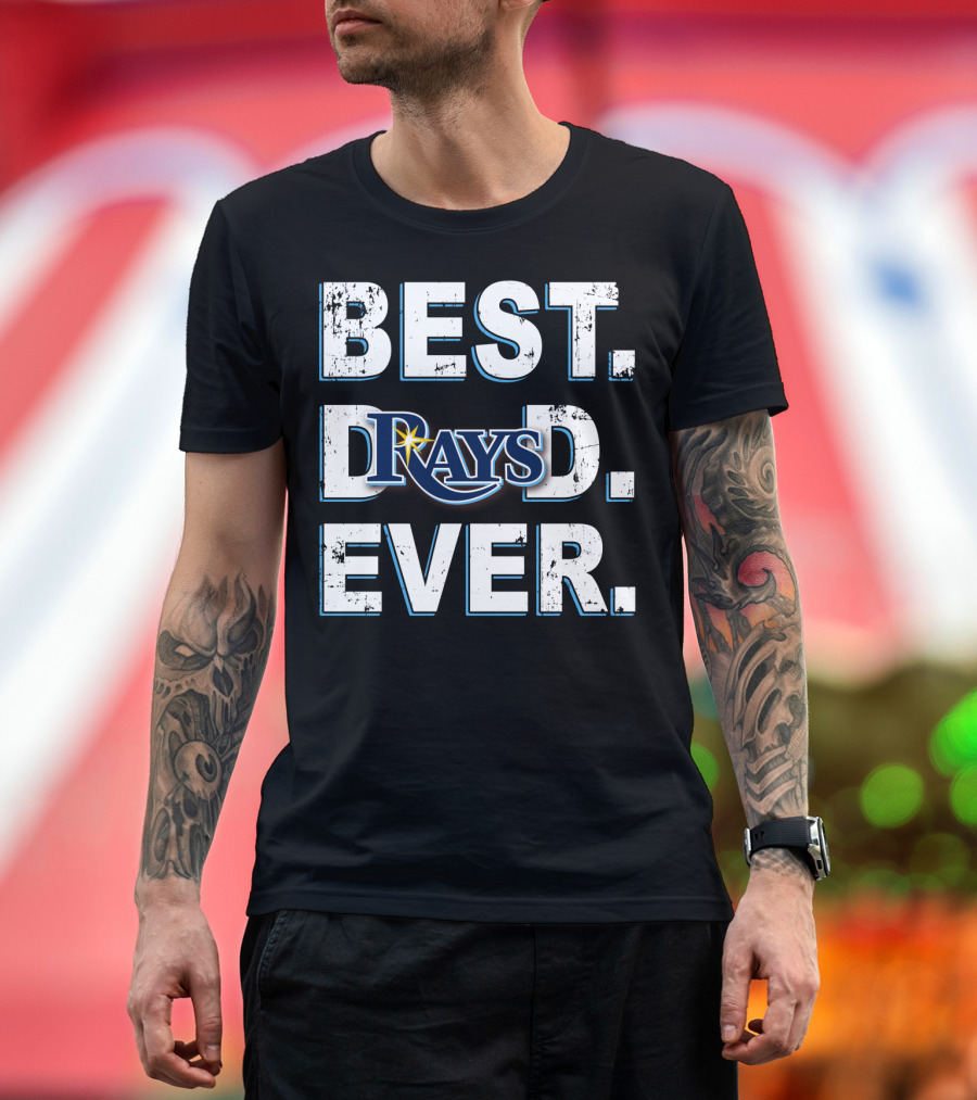 Best Dad Ever Rays Baseball Fan T-Shirt